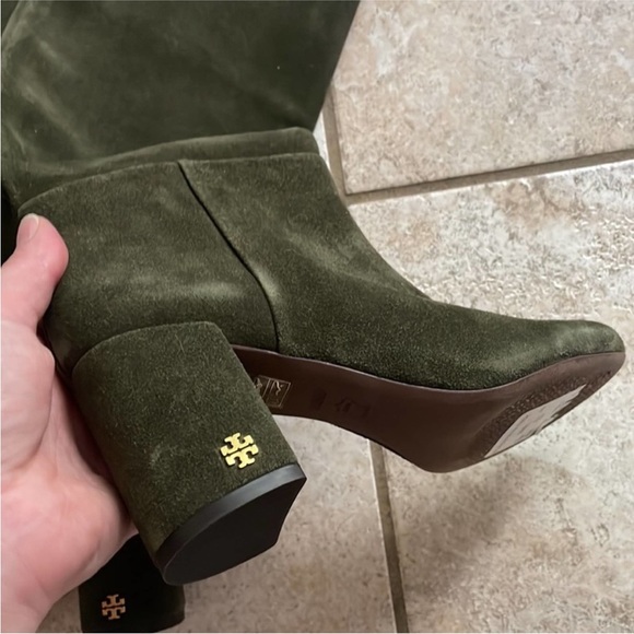 Tory Burch Brooke Slouchy Suede Block Heel Boots - Picture 7 of 13